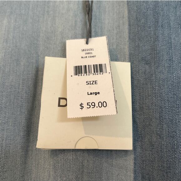 NWT DL1961 Blue Coast Denim Dress – Two-Tone Short Sleeve, Girls Size Large - Picture 2 of 6